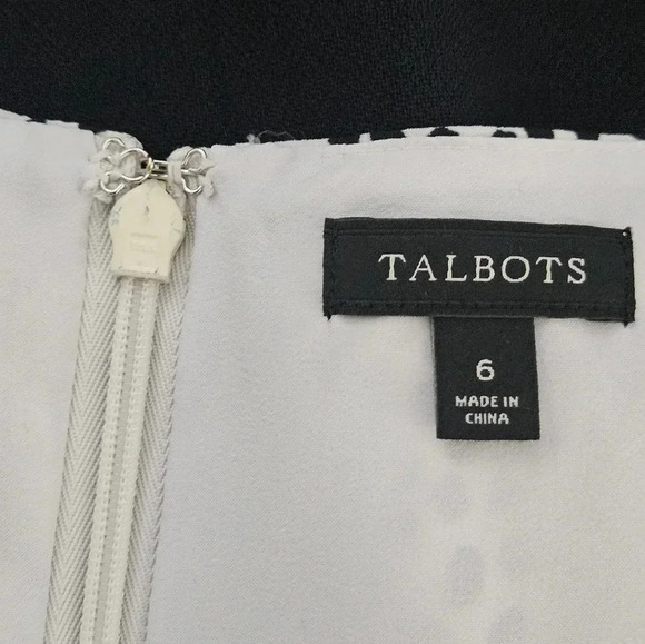 Talbots polka dot blouson pencil sheath‎ dress faux wrap size 6 - Picture 3 of 4